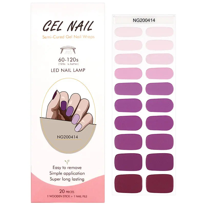 Wholesale Semi Cured Gel Nails Custom Safe and Harmless Gel Stickers for Nails UV Light HUIZI