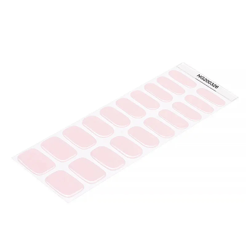 Wholesale Semi-Transparent Nude Pink Gel Nail Stickers Custom Artificial Fingernails - Huizi HUIZI