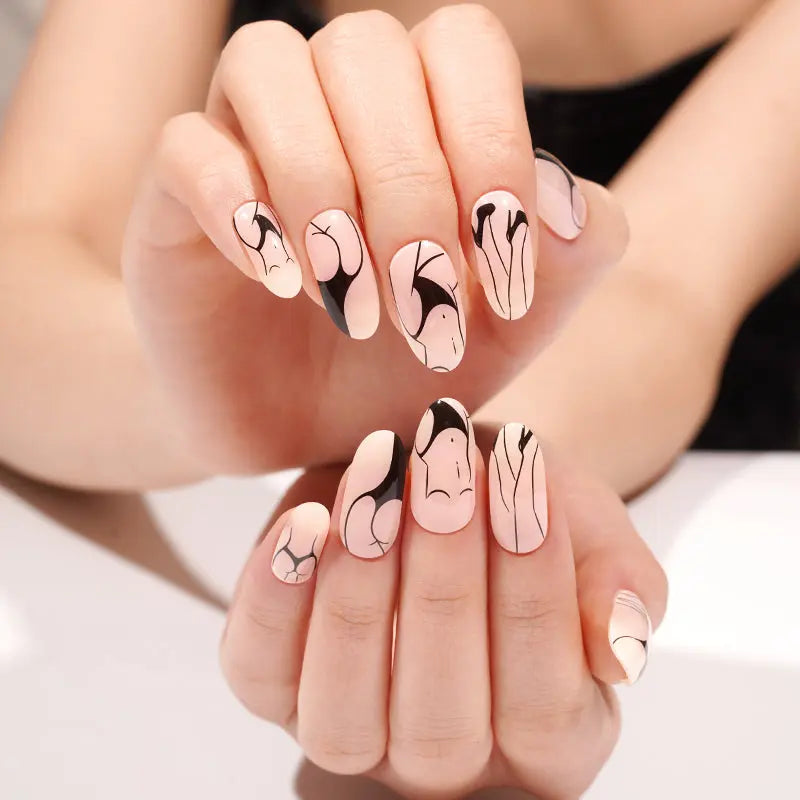 Wholesale Sexy Semi Cured Gel Nail Stickers Custom Art Nail Strips HUIZI