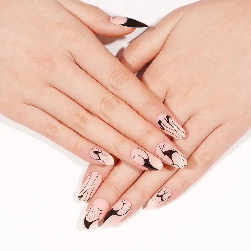 Wholesale Sexy Semi Cured Gel Nail Stickers Custom Art Nail Strips HUIZI