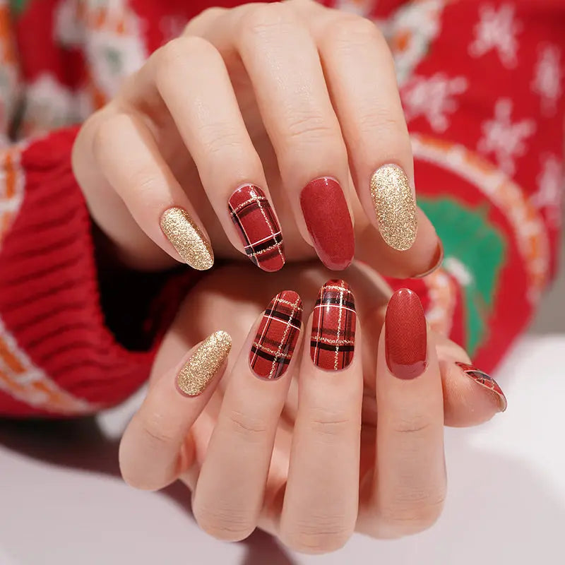 Wholesale Shiny New Year Christmas Nail Stickers Custom Nail Art HUIZI