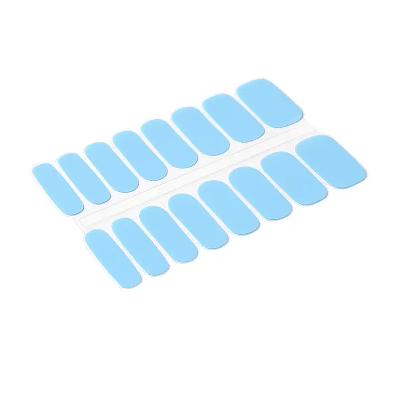 Wholesale Sky Blue Gel Nail Stickers Custom Nail Designs HUIZI