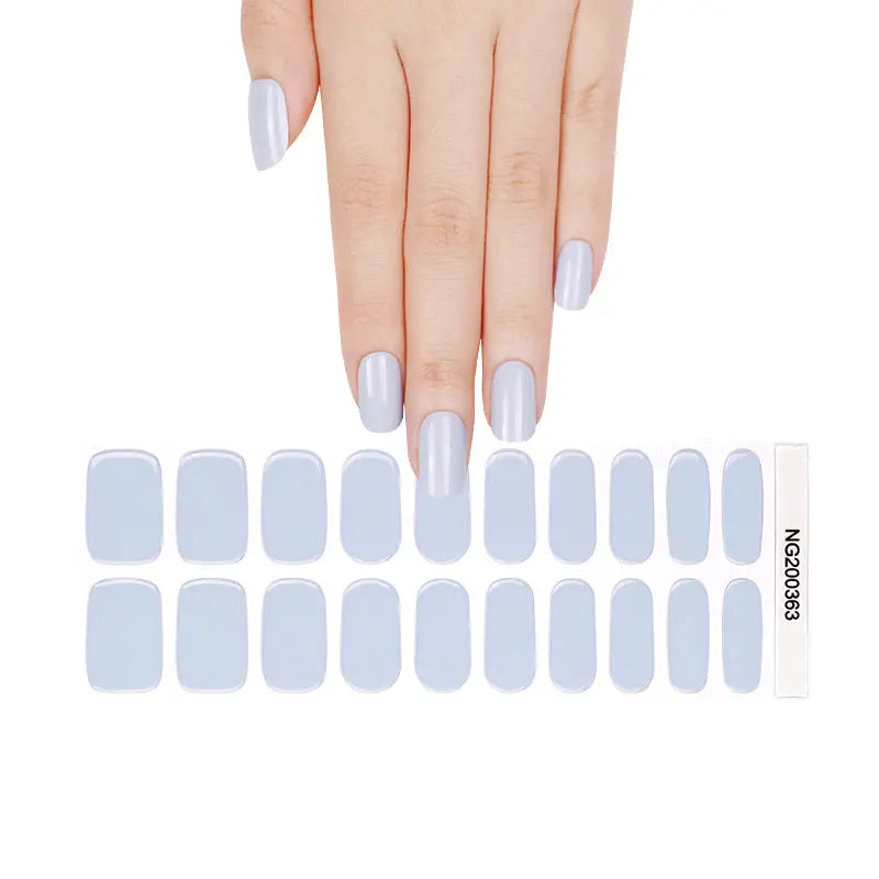 Wholesale Solid Blue Gel Nail Stickers Custom nail Designs HUIZI