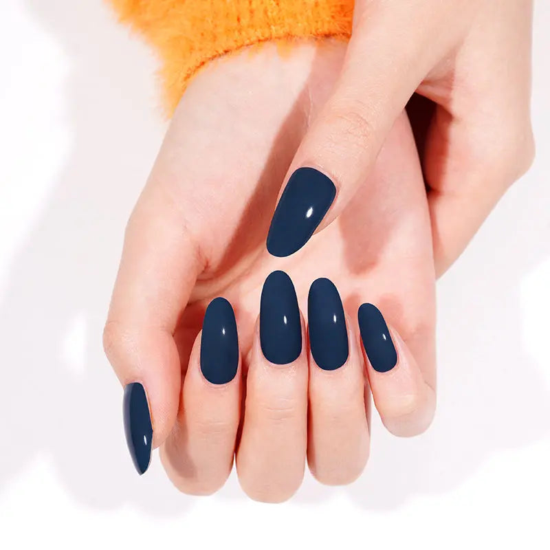 Wholesale Solid Gel Nail Strips Custom Navy Nail Designs HUIZI