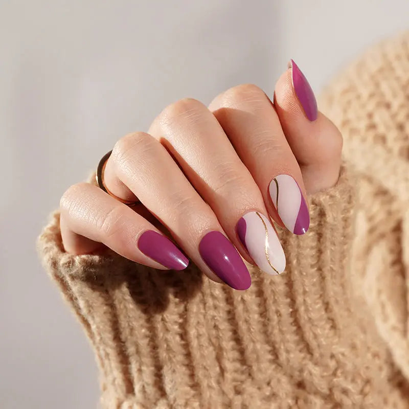 Wholesale Solid Purple Gel Nail Stickers Customizable Nail Wraps for Brands & Stores HUIZI