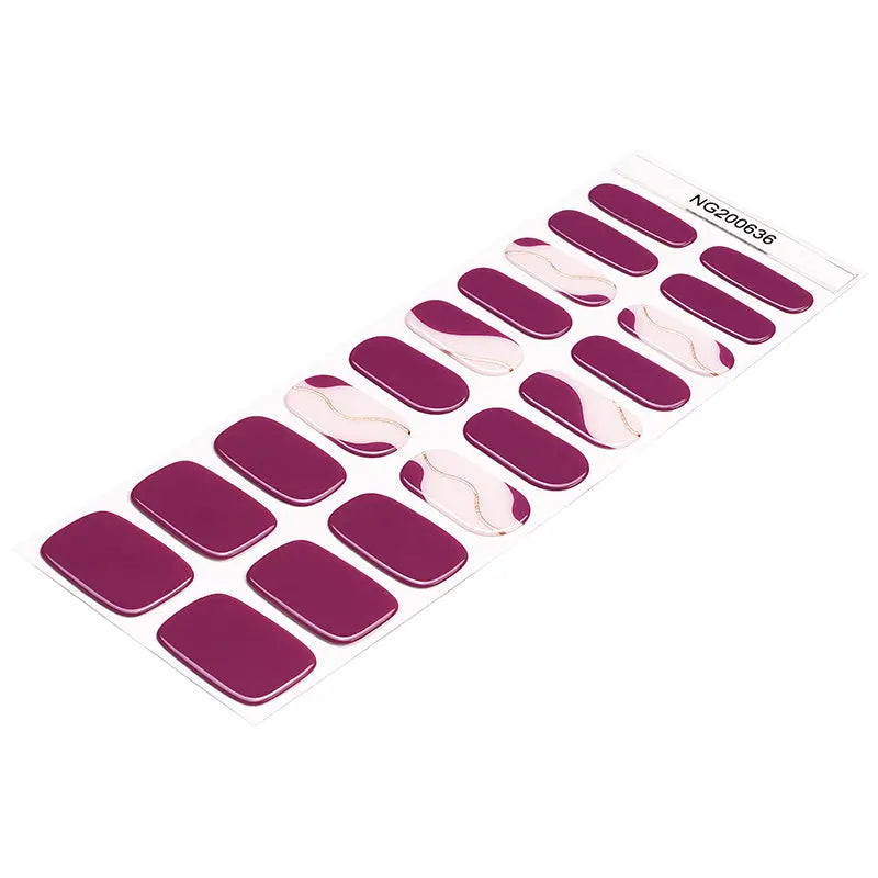Wholesale Solid Purple Gel Nail Stickers Customizable Nail Wraps for Brands & Stores HUIZI