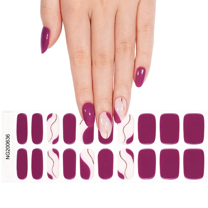 Wholesale Solid Purple Gel Nail Stickers Customizable Nail Wraps for Brands & Stores HUIZI