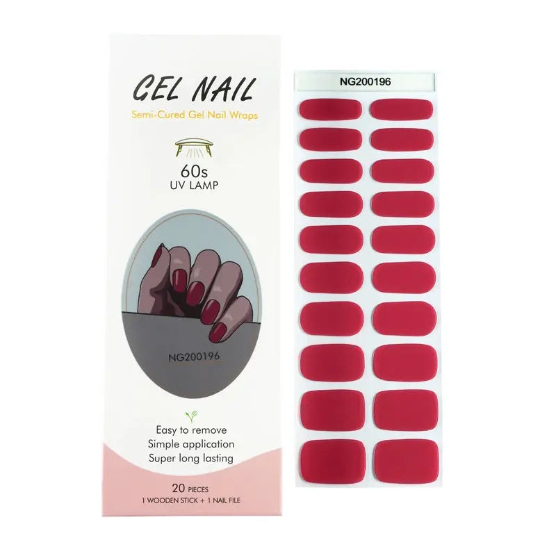 Wholesale Solid Sticker Adhesive Gel Custom Red Nail Art Manufactuer