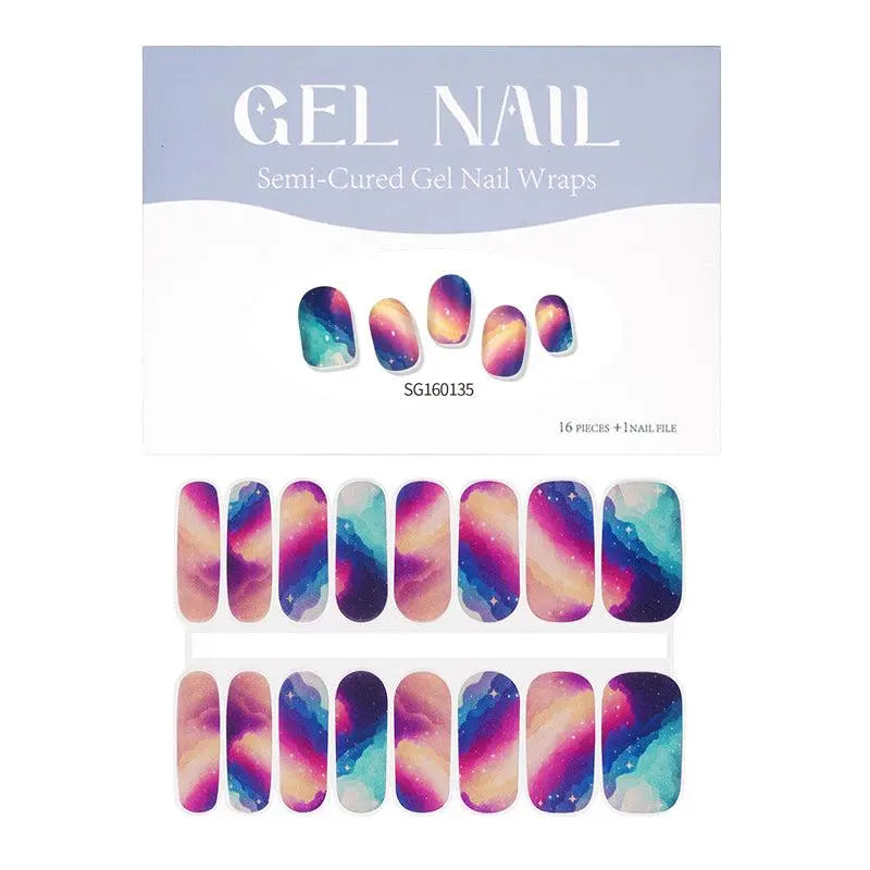 Wholesale Sparkle Gel Nail Wraps Custom star nail art design HUIZI