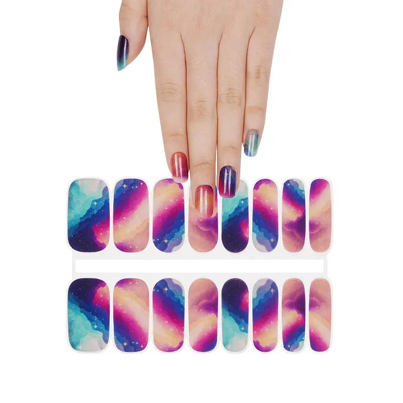 Wholesale Sparkle Gel Nail Wraps Custom star nail art design HUIZI