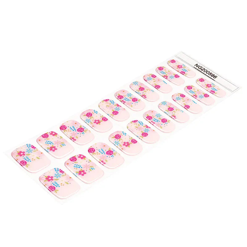 Wholesale Spring Floral Gel Nail Stickers Custom Pastel Blossom Nail Wraps for Salons HUIZI
