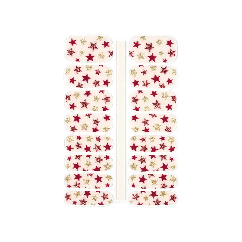 Wholesale Starry Scarlet Gold Gel Nails Custom Glitter Circus Act Gel Nail Stickers - Huizi HUIZI