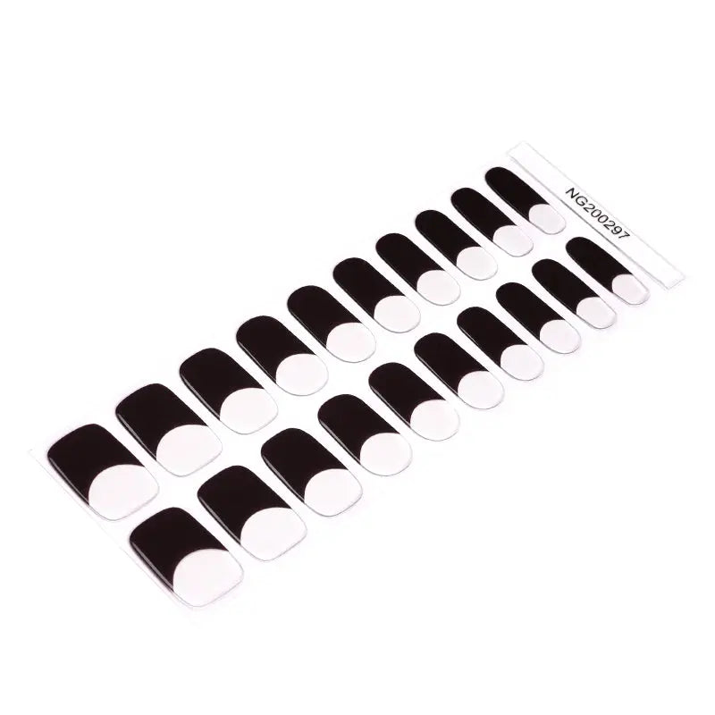 Wholesale Stick On Gel Nail Strips Oem Black French Nail Tips Nail Wraps - Huizi HUIZI