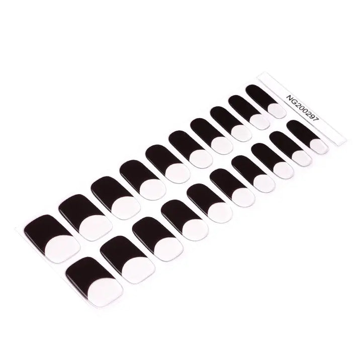 卸売スティックオンジェルネイルストリップOemブラックフレンチネイル