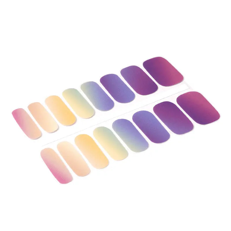 Wholesale Summer Rainbow Gradient Gel Nail Stickers Custom Nails HUIZI