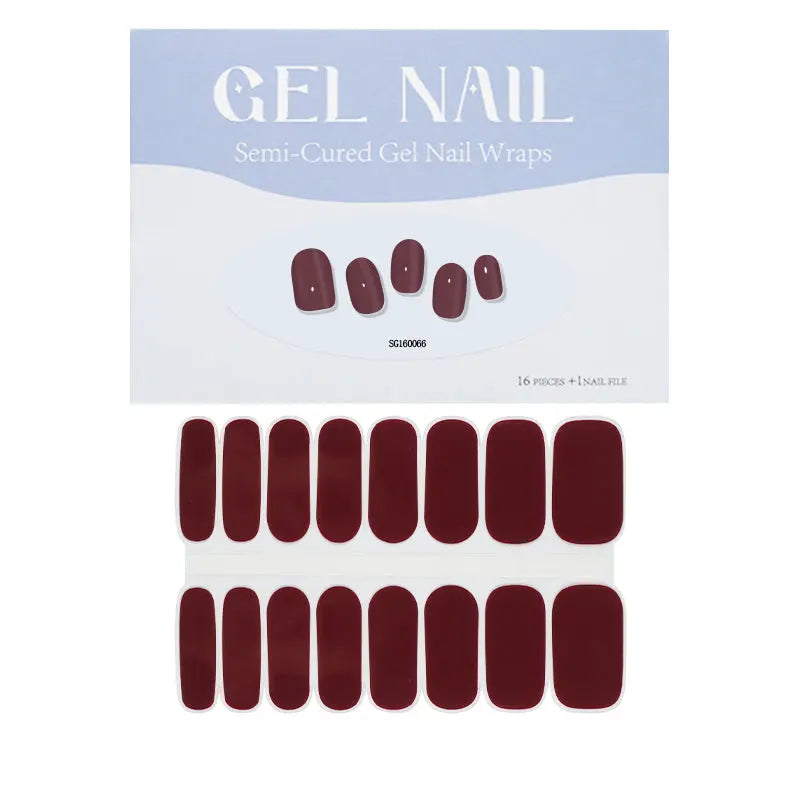 Wholesale Tawny Port Gel Nail Stickers Custom Nail Designs HUIZI