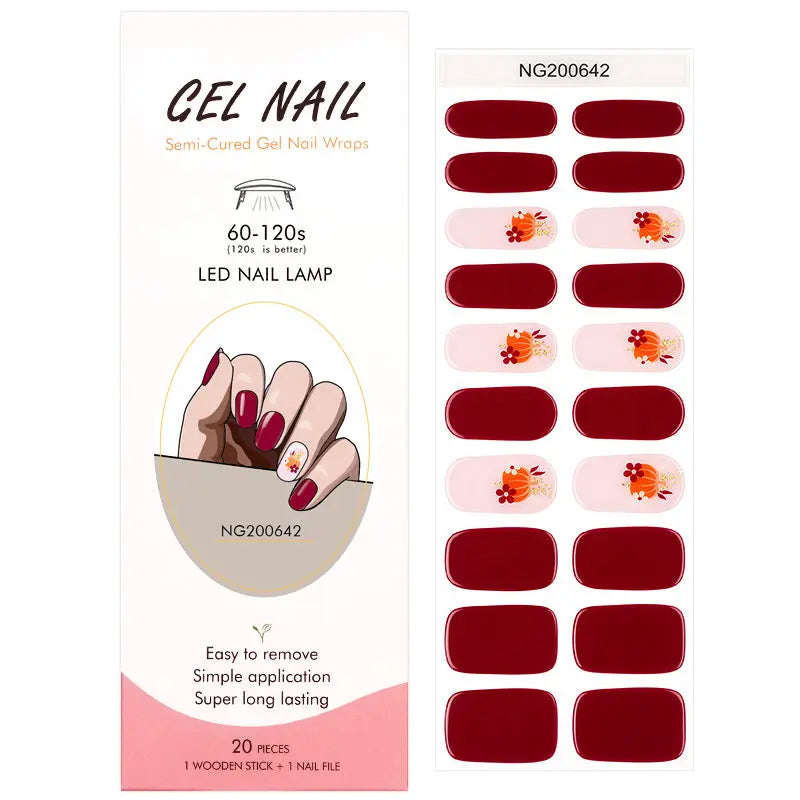 Wholesale Thanksgiving Day Gel Nail Stickers Customizable Nail Wraps for Brands HUIZI
