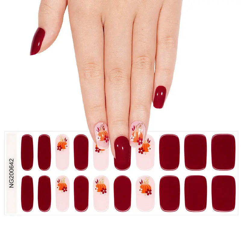 Wholesale Thanksgiving Day Gel Nail Stickers Customizable Nail Wraps for Brands HUIZI