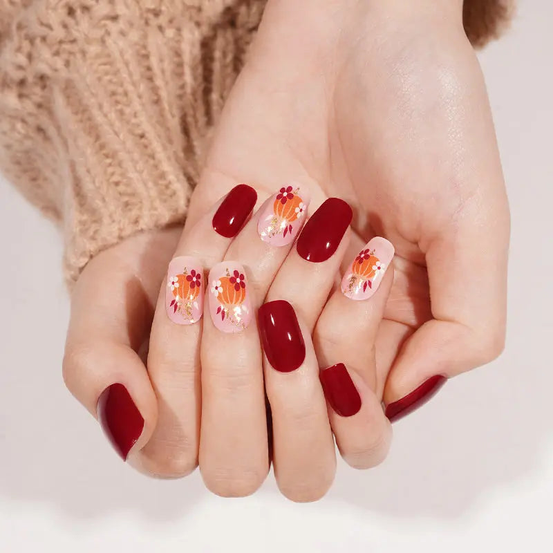 Wholesale Thanksgiving Day Gel Nail Stickers Customizable Nail Wraps for Brands HUIZI