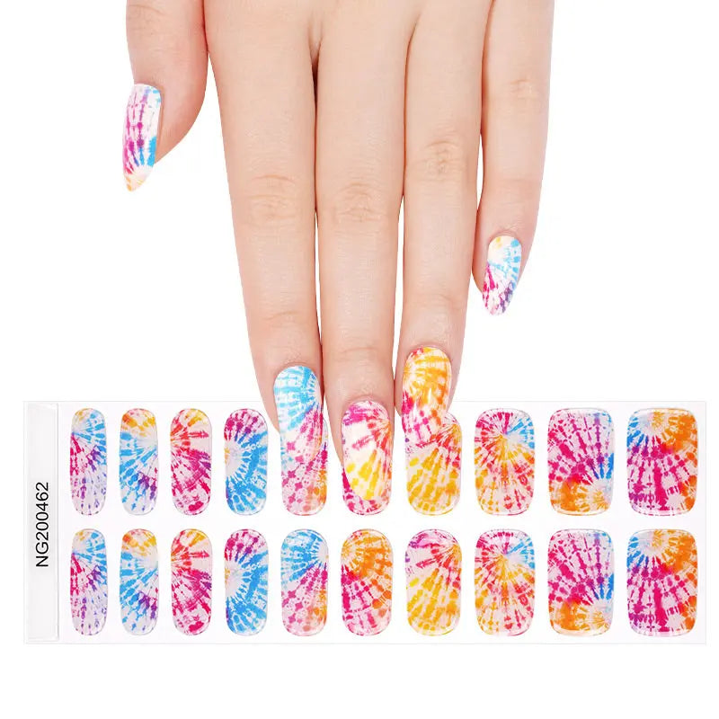 Wholesale Tie-dye Gel Nail Sticker Custom Gel Nails HUIZI