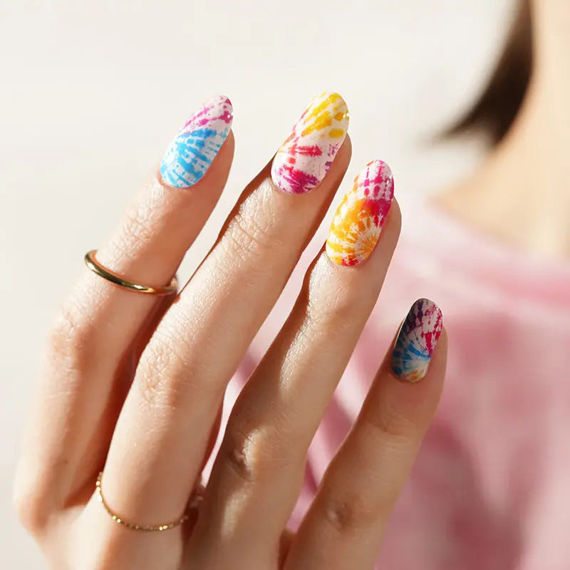 Wholesale Tie-dye Gel Nail Sticker Custom Gel Nails HUIZI