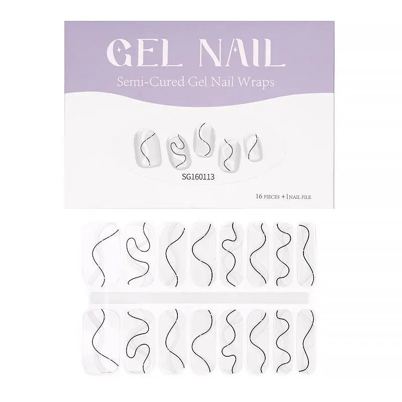 Wholesale Transparent Gel Strips Semi-Cured Nail Wraps HUIZI