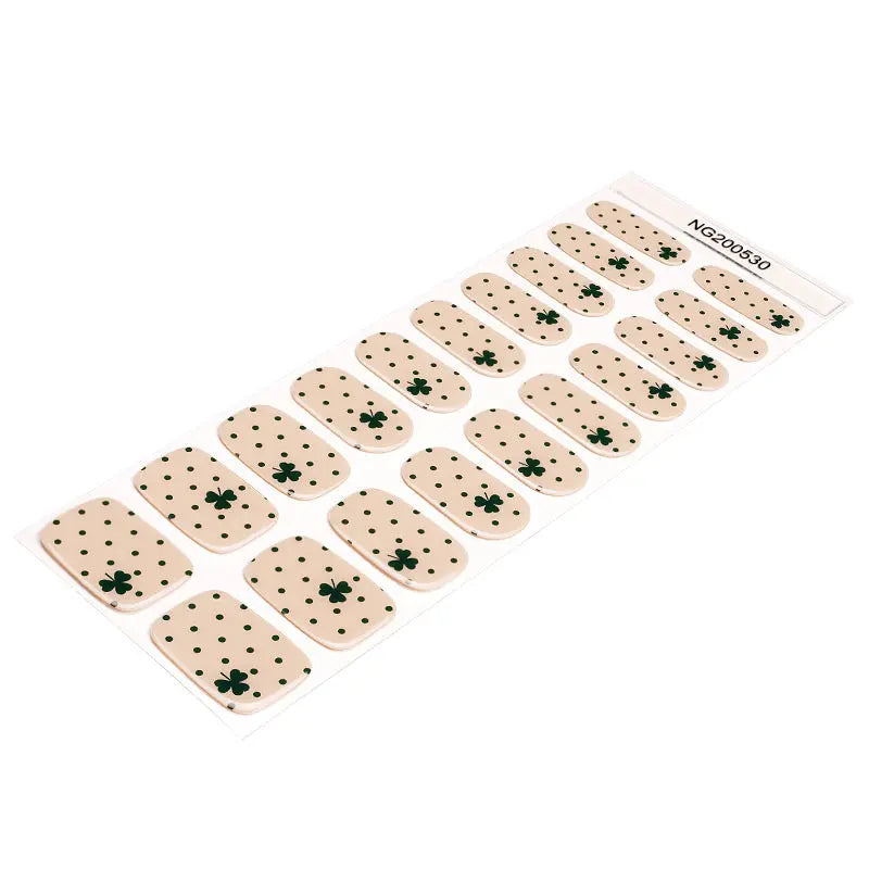 Wholesale Trifolium Semi Cured Gel Nail Stickers Custom Dot Pattern Nail Strips HUIZI