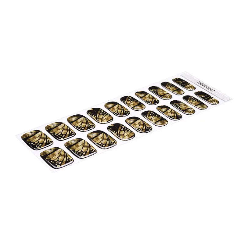 Wholesale Uv Gel Nail Wraps One-Stop Gel Nail Sticker Shopping! Gold Butterfly Nail Art - Huizi HUIZI