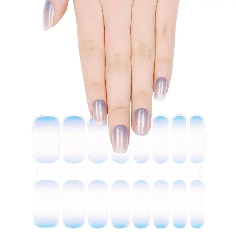 Wholesale White Mermaid Nail Wraps Custom Gel Nail Strips HUIZI