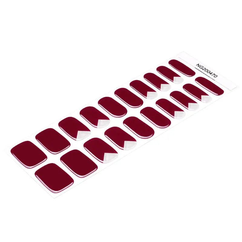 Wholesale Wine Gel Nail Strips Custom French Gel Nail Stickers HUIZI