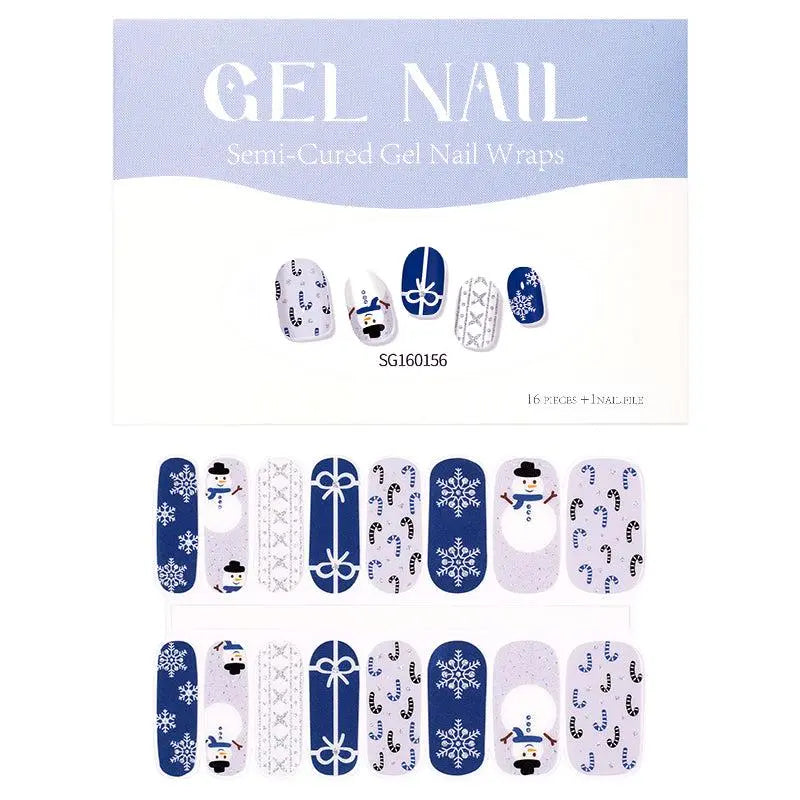 Wholesale Winter Gel Nail Sticker Custom Christmas Nail Designs HUIZI