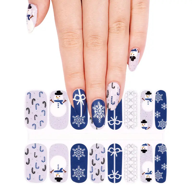 Wholesale Winter Gel Nail Sticker Custom Christmas Nail Designs HUIZI