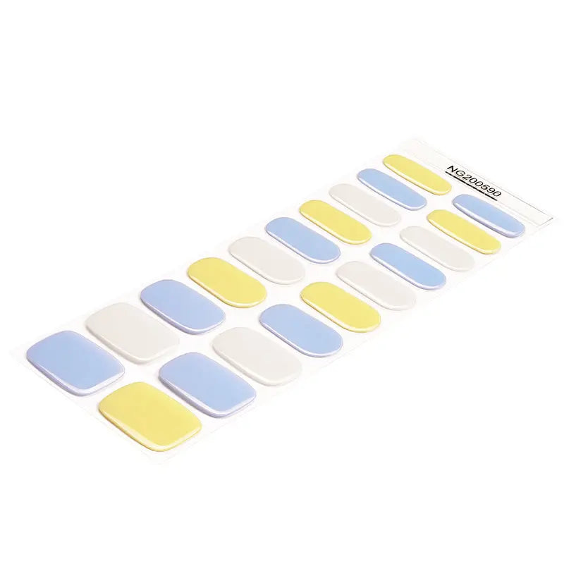 Wholesale Yellow, White & Blue Gel Nail Strips – OEM & Private Label Customization Available HUIZI