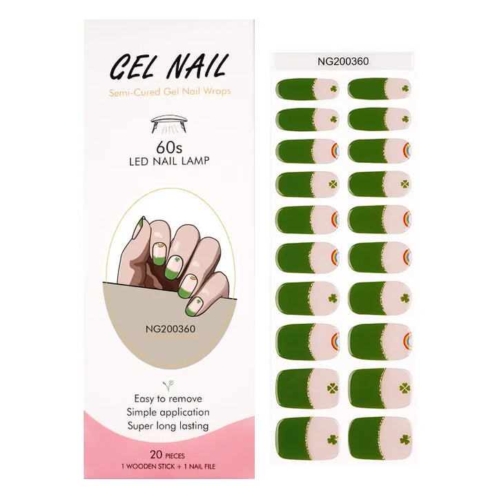 Wholesale clover Nail Art Strips Custom French Gel Nail Stickers