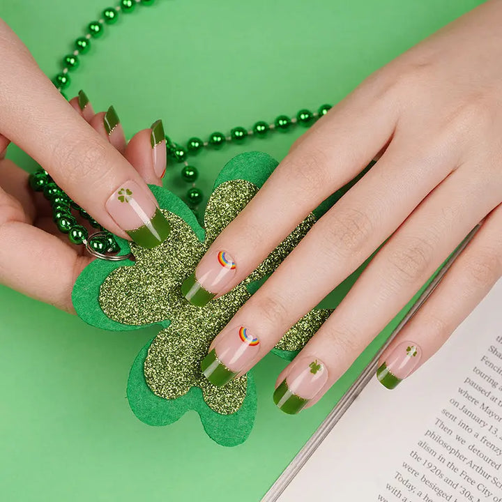 Wholesale clover Nail Art Strips Custom French Gel Nail Stickers