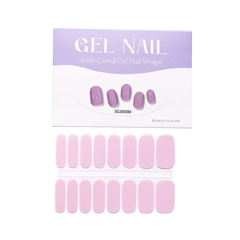 Wholeslae Purplish Gel Nail Wraps Custom Nail Gel Designs HUIZI