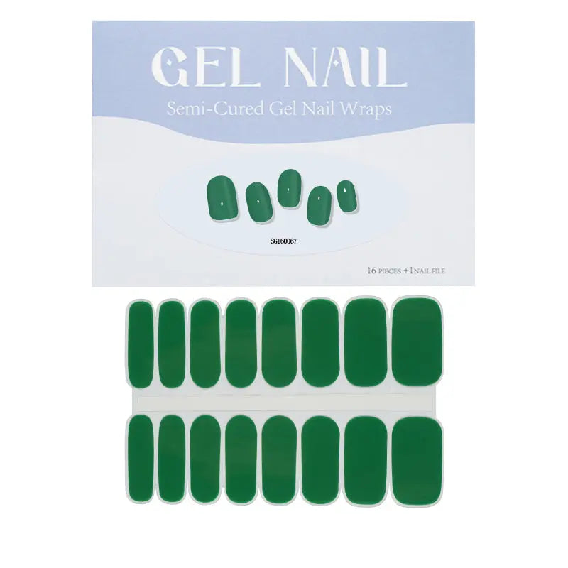Wholeslale Green Gel Nail Stickers Custom Nail Designs HUIZI