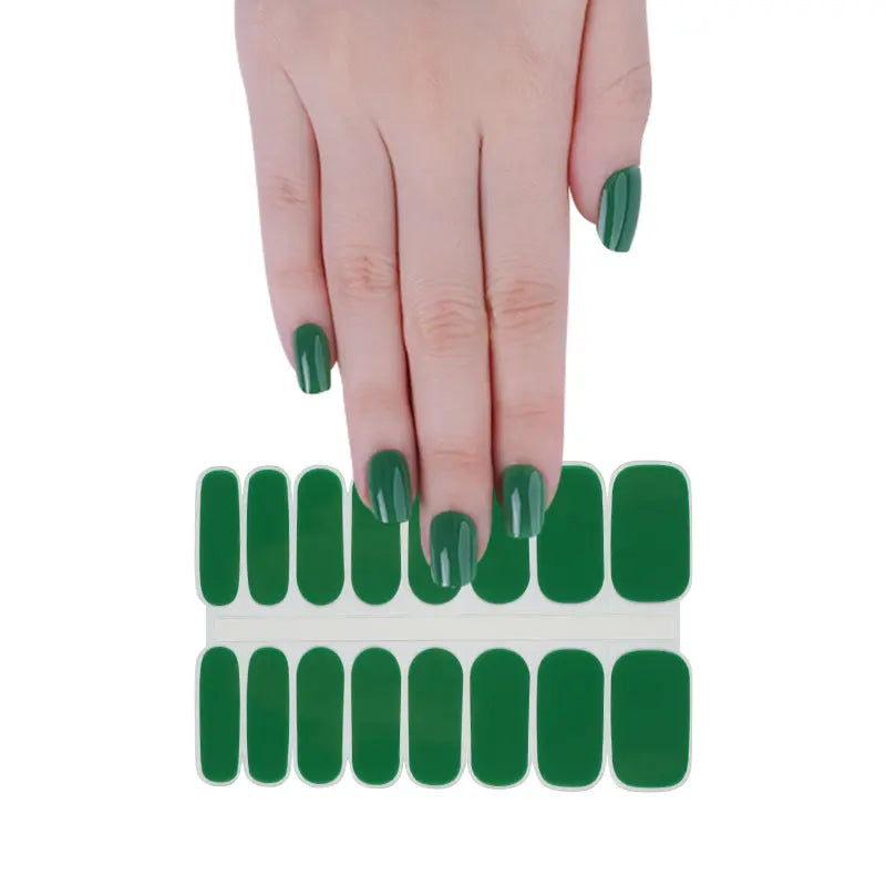 Wholeslale Green Gel Nail Stickers Custom Nail Designs HUIZI