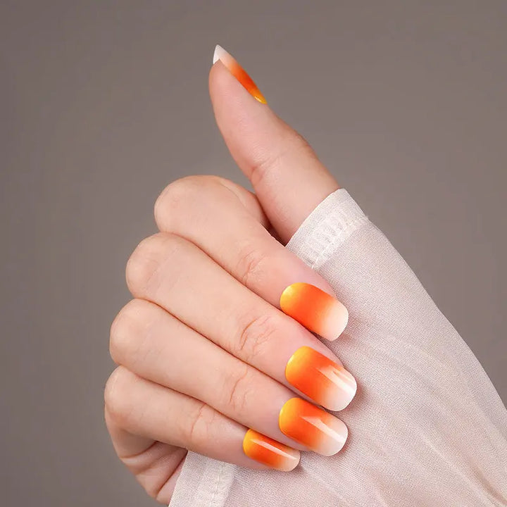 Yellow And Orange Pastel Gradient Wholesale mango Sunset Nail Art Cust