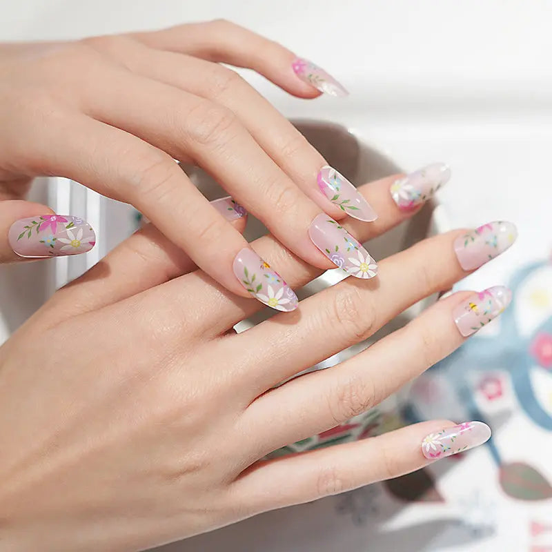 You Can Design Your Own Custom Gel Nail Wraps  Wholesale Colorful Flower Nails - Huizi HUIZI