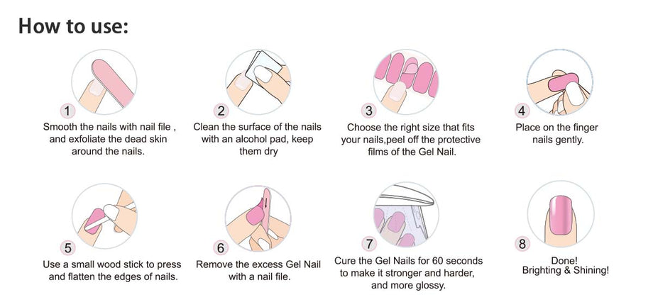 OEM Gel Nail Strips ODM Gel Nail Wraps, Glossy Brown Nail