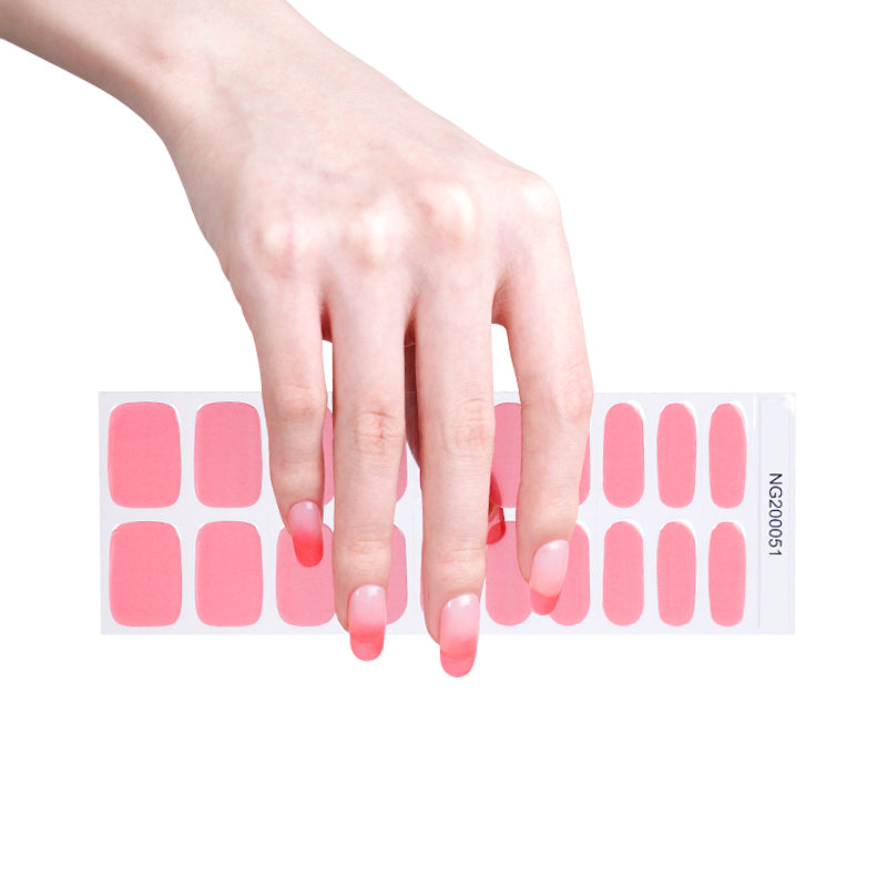 Wholesale Semi Cured Gel Nails Custom Nail Designs Supplier, Solid, Cherry Blossom Gradient HUIZI