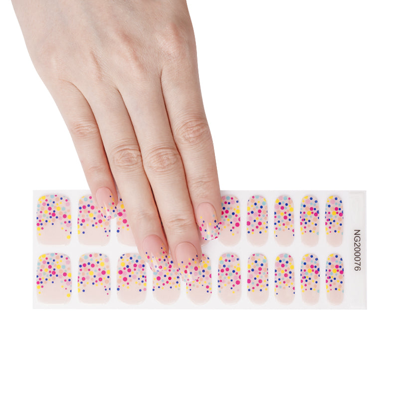 Wholesale Gel Nail Wraps Custom Art Design Nails, Polka Dot Art HUIZI