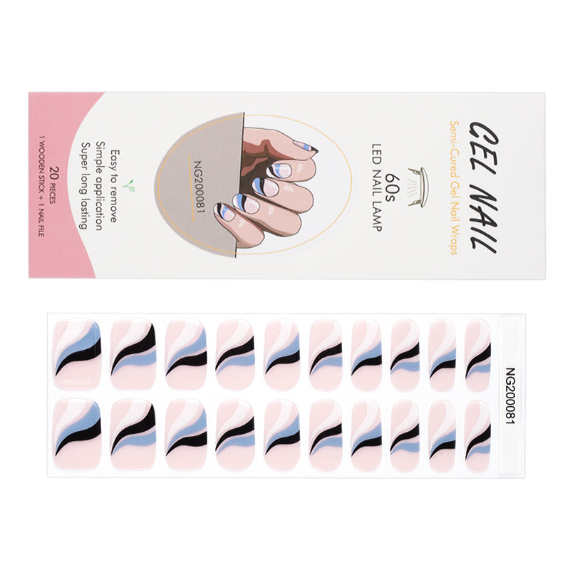 Wholesale Gel Nail Wraps Custom Almond Nails, Collision Color HUIZI