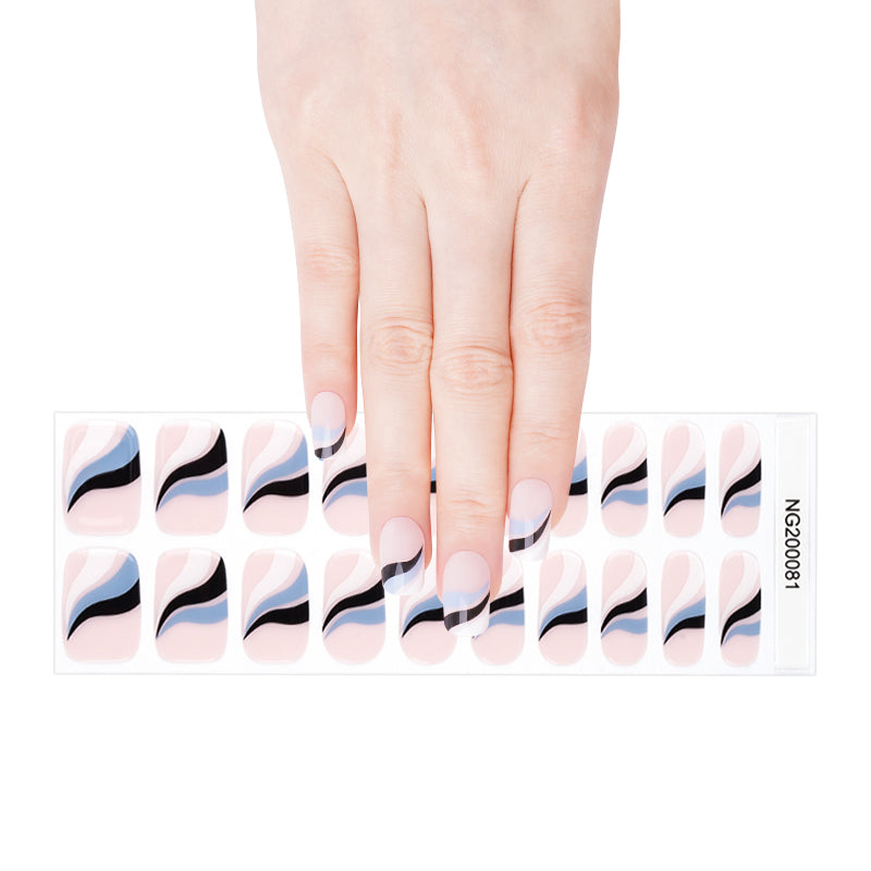 Wholesale Gel Nail Wraps Custom Almond Nails, Collision Color HUIZI