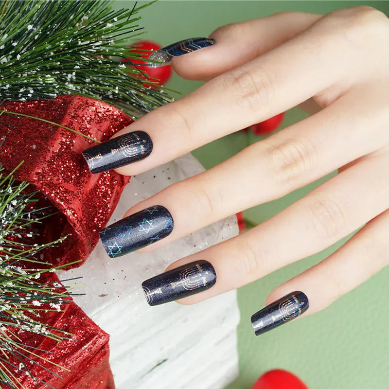 Christmas Glitter Full Wrap Nail Polish Stickers Snowflake - Temu