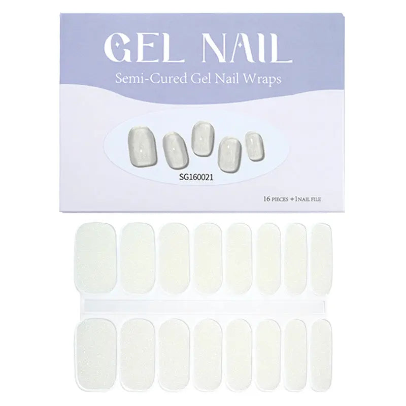 Custom Nail Wraps Gel Nail Strips Gitter Nails Baby Powder - HUIZI