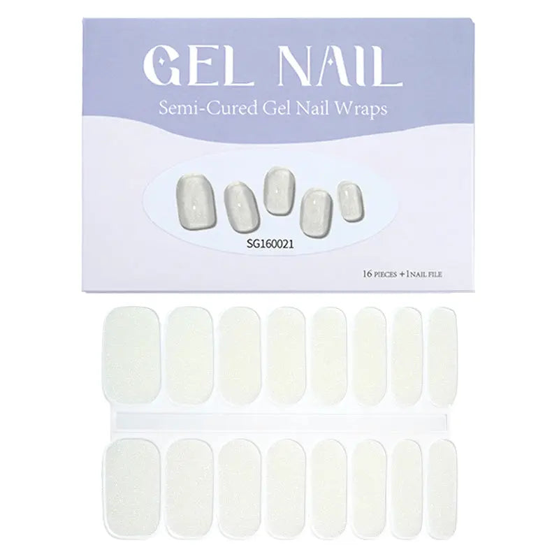 Bulk Nail Wraps Semi Cured Gel Nail Strips 16 Strips - HUIZI