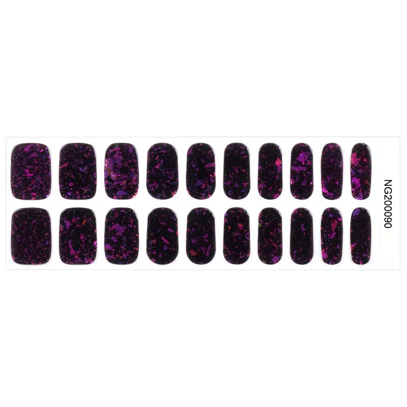 Bulk Gel Nail Wraps Private Label Brocade Nails, Purple Charm HUIZI