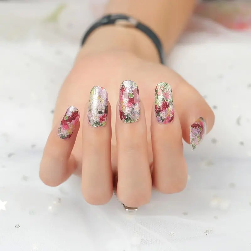 Bulk Nail Wraps Custom Nail Wraps Floral Nail Art, Blooming HUIZI